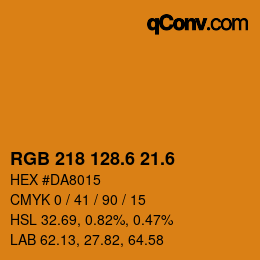 カラーコード: RGB 218 128.6 21.6 | qconv.com