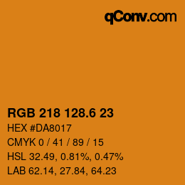 カラーコード: RGB 218 128.6 23 | qconv.com
