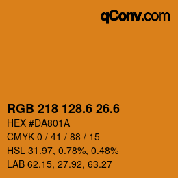 カラーコード: RGB 218 128.6 26.6 | qconv.com