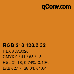 カラーコード: RGB 218 128.6 32 | qconv.com