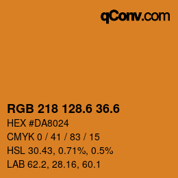 カラーコード: RGB 218 128.6 36.6 | qconv.com