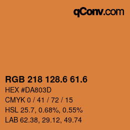 カラーコード: RGB 218 128.6 61.6 | qconv.com