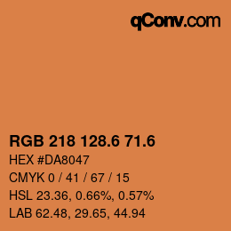 カラーコード: RGB 218 128.6 71.6 | qconv.com