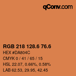 カラーコード: RGB 218 128.6 76.6 | qconv.com