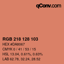 Color code: RGB 218 128 103 | qconv.com
