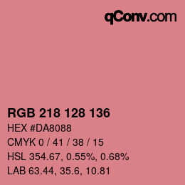 カラーコード: RGB 218 128 136 | qconv.com
