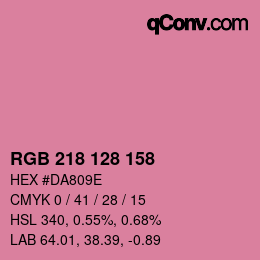 カラーコード: RGB 218 128 158 | qconv.com