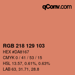 Color code: RGB 218 129 103 | qconv.com
