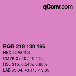 颜色代码: RGB 218 130 196 | qconv.com