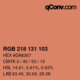 カラーコード: RGB 218 131 103 | qconv.com