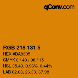 Color code: RGB 218 131 5 | qconv.com