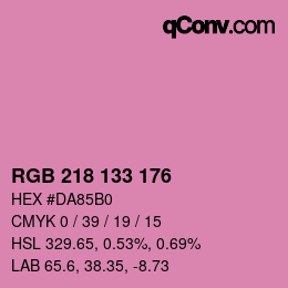 Color code: RGB 218 133 176 | qconv.com