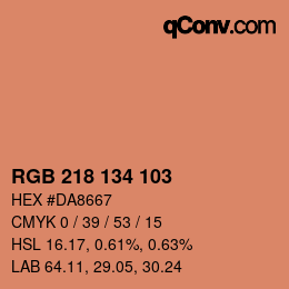 Color code: RGB 218 134 103 | qconv.com