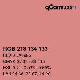 Color code: RGB 218 134 133 | qconv.com