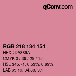 颜色代码: RGB 218 134 154 | qconv.com