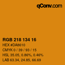 Color code: RGB 218 134 16 | qconv.com