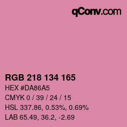 カラーコード: RGB 218 134 165 | qconv.com