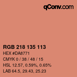 Color code: RGB 218 135 113 | qconv.com