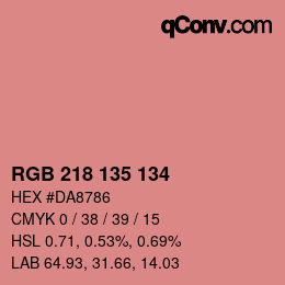 Color code: RGB 218 135 134 | qconv.com