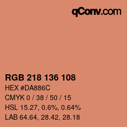 Color code: RGB 218 136 108 | qconv.com