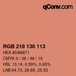 Color code: RGB 218 136 113 | qconv.com