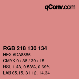 Color code: RGB 218 136 134 | qconv.com