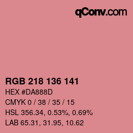 Color code: RGB 218 136 141 | qconv.com
