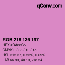 Color code: RGB 218 136 197 | qconv.com