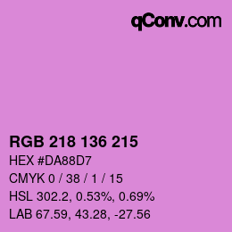 Color code: RGB 218 136 215 | qconv.com