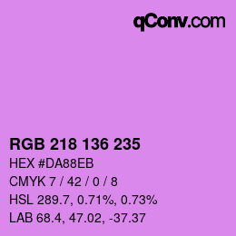 Color code: RGB 218 136 235 | qconv.com