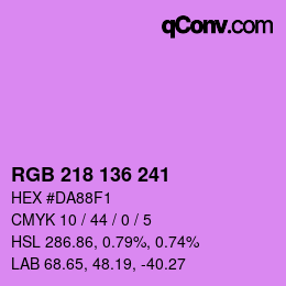 Color code: RGB 218 136 241 | qconv.com