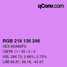 Color code: RGB 218 136 246 | qconv.com
