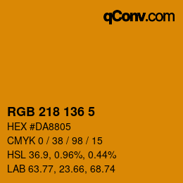 Color code: RGB 218 136 5 | qconv.com