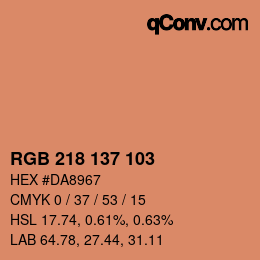 Color code: RGB 218 137 103 | qconv.com