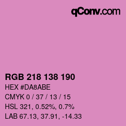 颜色代码: RGB 218 138 190 | qconv.com