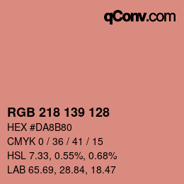 Color code: RGB 218 139 128 | qconv.com