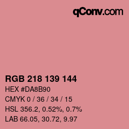 Color code: RGB 218 139 144 | qconv.com