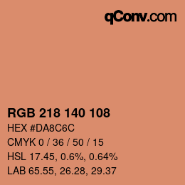 カラーコード: RGB 218 140 108 | qconv.com