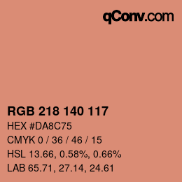 Color code: RGB 218 140 117 | qconv.com