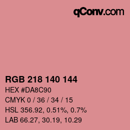 Color code: RGB 218 140 144 | qconv.com