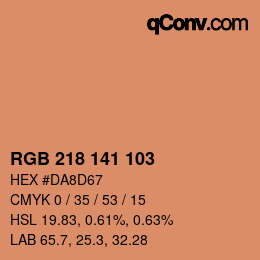 Color code: RGB 218 141 103 | qconv.com
