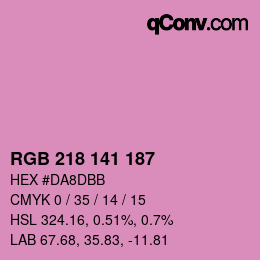 カラーコード: RGB 218 141 187 | qconv.com