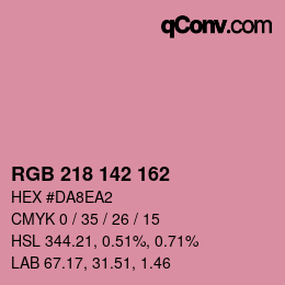 Color code: RGB 218 142 162 | qconv.com