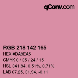 カラーコード: RGB 218 142 165 | qconv.com