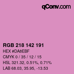 Color code: RGB 218 142 191 | qconv.com