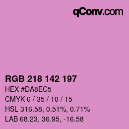 カラーコード: RGB 218 142 197 | qconv.com
