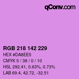 Color code: RGB 218 142 229 | qconv.com
