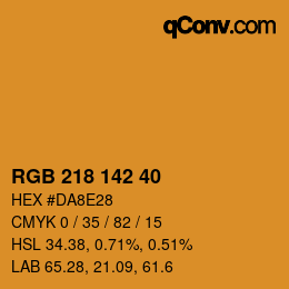 Color code: RGB 218 142 40 | qconv.com