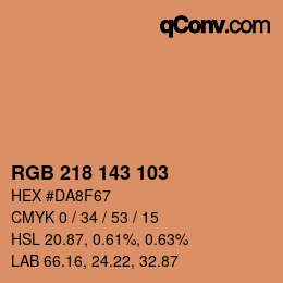 カラーコード: RGB 218 143 103 | qconv.com