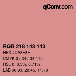 Color code: RGB 218 143 143 | qconv.com